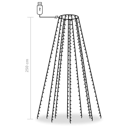 Weihnachtsbaum-Lichternetz mit 250 LEDs Kaltweiß 250 cm