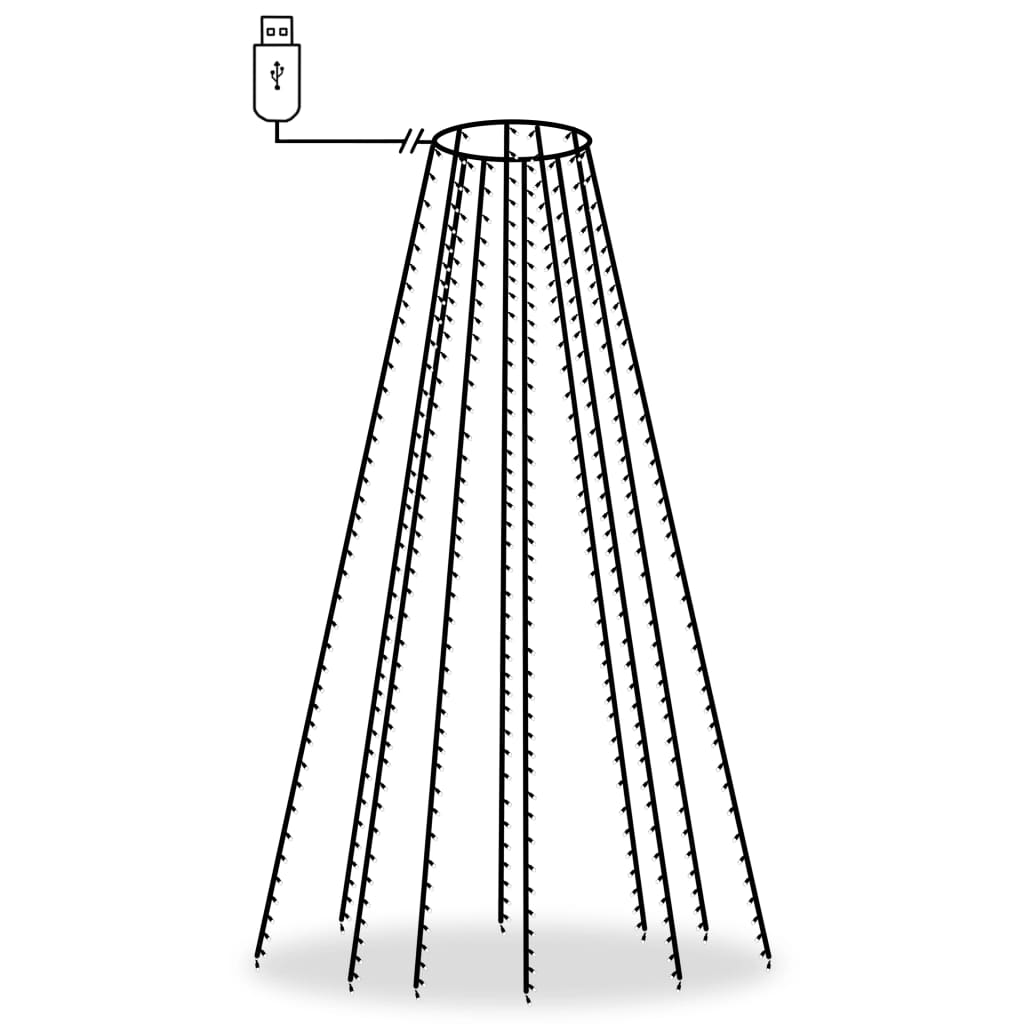 Weihnachtsbaum-Beleuchtung 500 LEDs Kaltweiß 500 cm