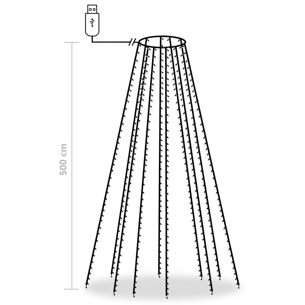 Weihnachtsbaum-Beleuchtung 500 LEDs Mehrfarbig 500 cm