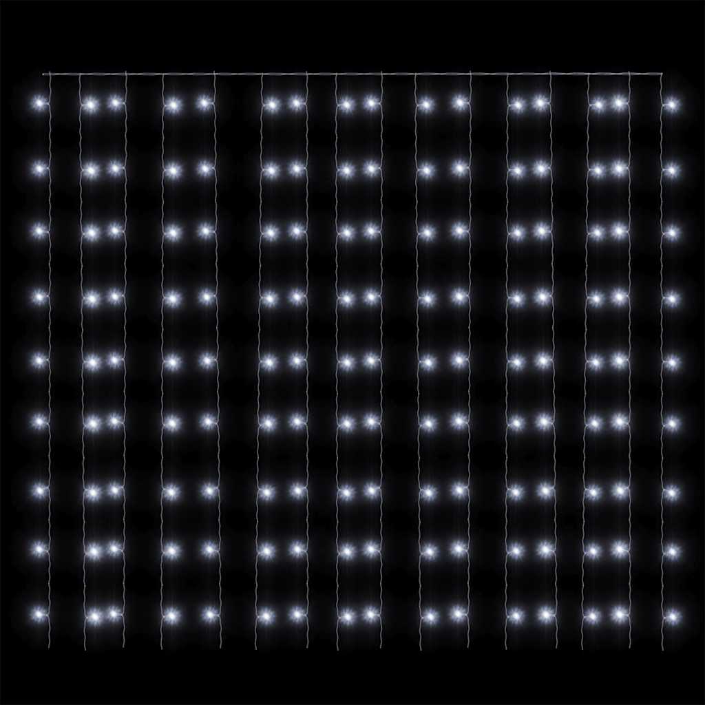 LED-Lichtervorhang 3x3 m 300 LED Kaltweiß 8 Funktionen