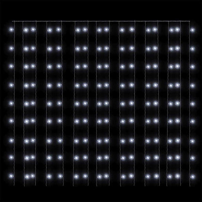 LED-Lichtervorhang 3x3 m 300 LED Kaltweiß 8 Funktionen