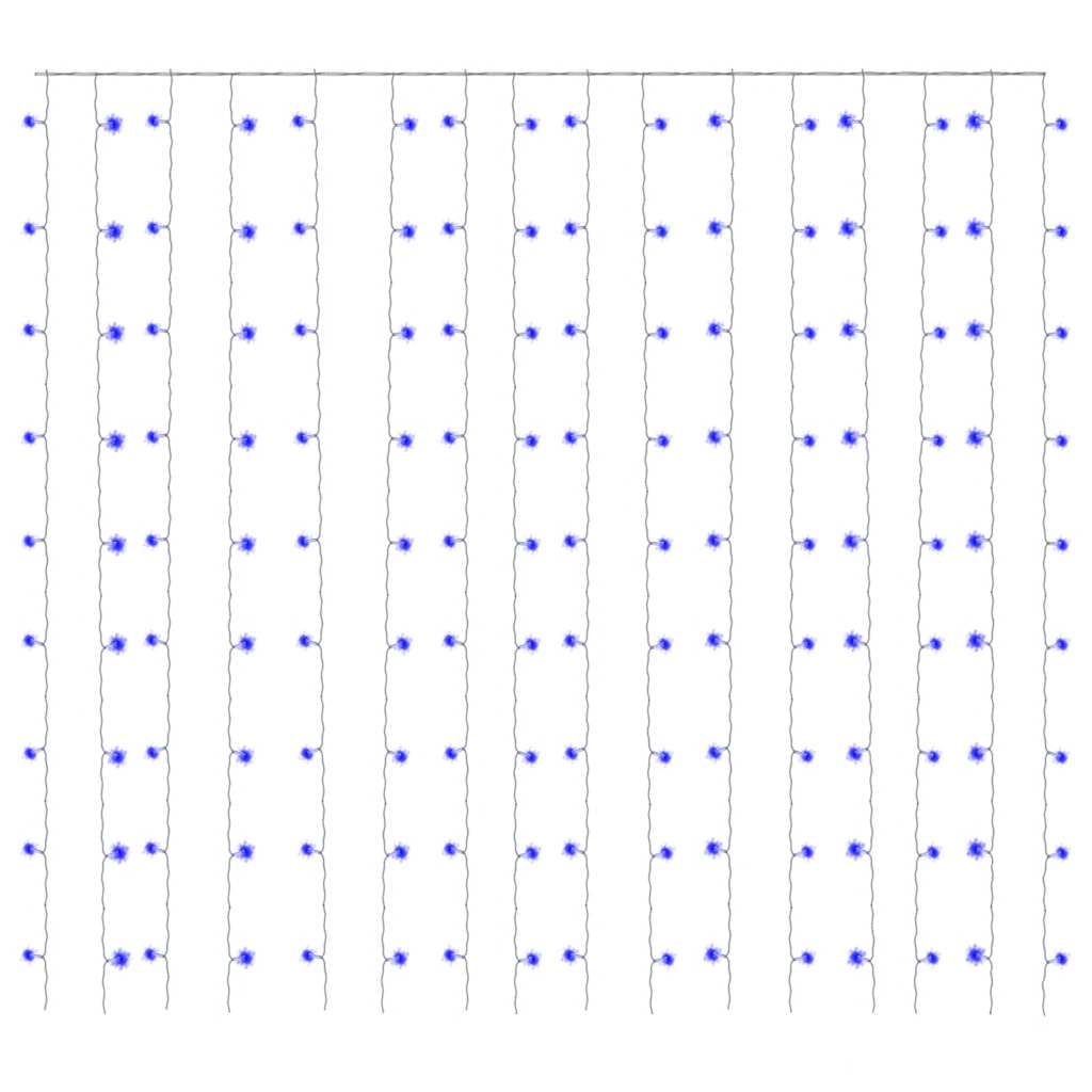 LED-Lichtervorhang 3x3 m 300 LED Blau 8 Funktionen