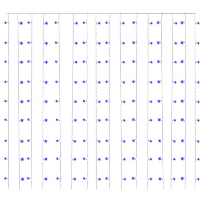 LED-Lichtervorhang 3x3 m 300 LED Blau 8 Funktionen