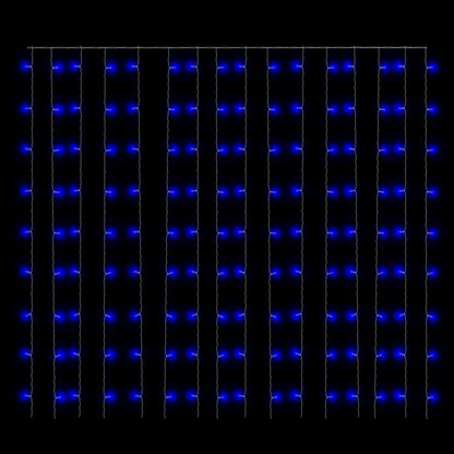 LED-Lichtervorhang 3x3 m 300 LED Blau 8 Funktionen
