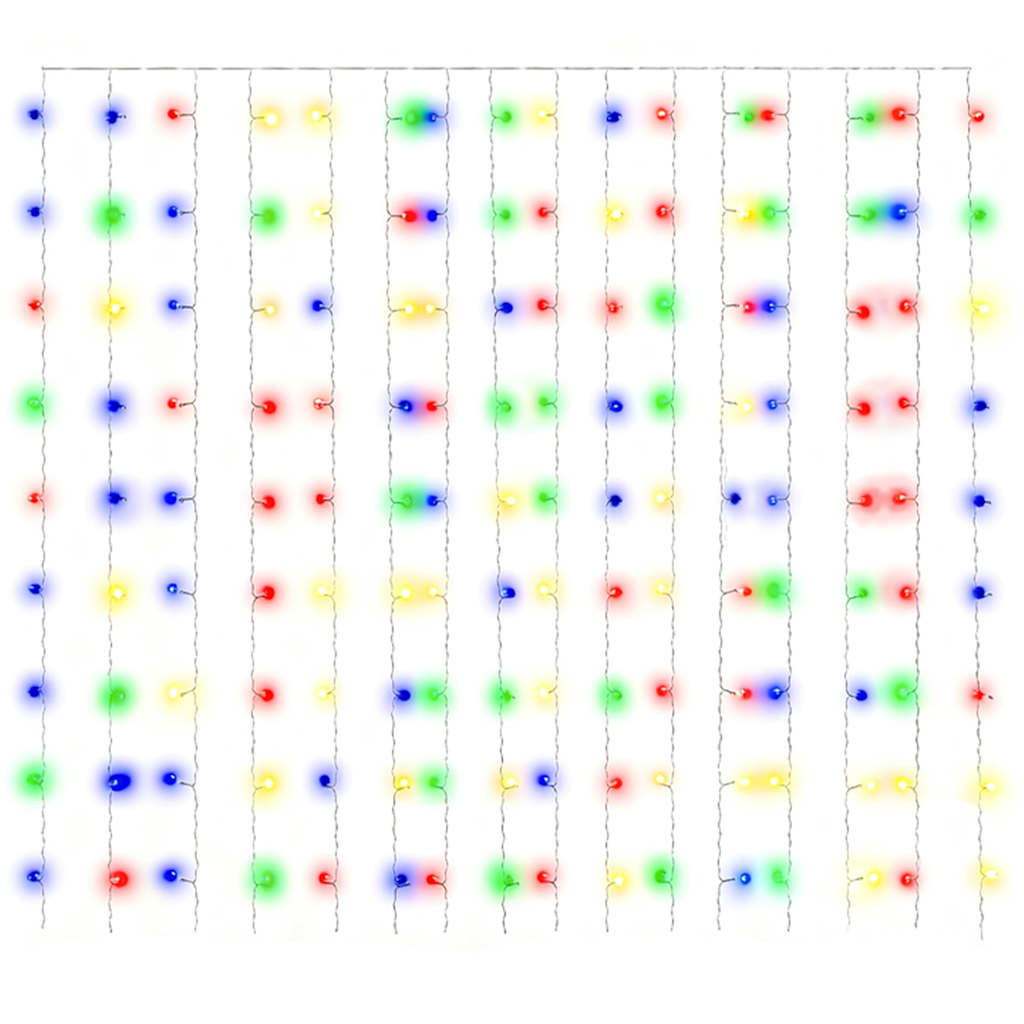 LED-Lichtervorhang 3x3 m 300 LED Bunt 8 Funktionen