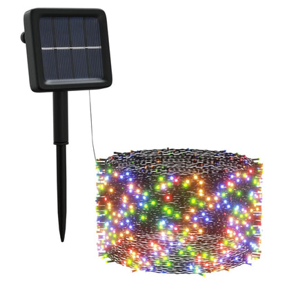Catena luminosa solare, 5 pezzi, 5x200 LED, multicolore, per uso interno/esterno