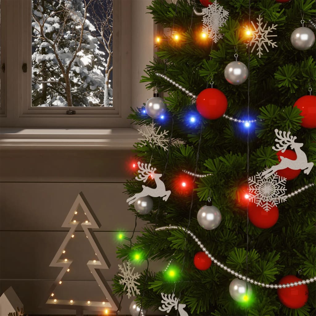 Catena luminosa solare, 5 pezzi, 5x200 LED, multicolore, per uso interno/esterno