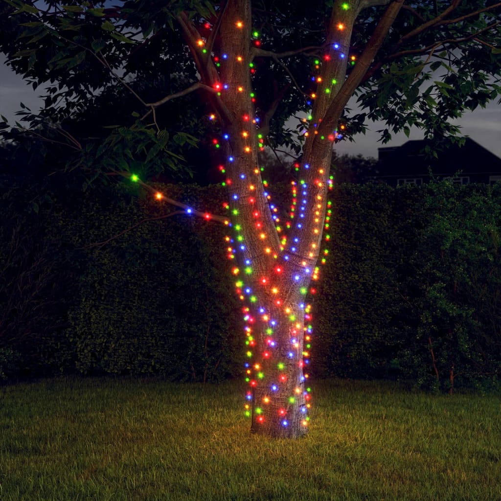 Catena luminosa solare, 5 pezzi, 5x200 LED, multicolore, per uso interno/esterno