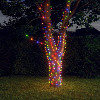 Catena luminosa solare, 5 pezzi, 5x200 LED, multicolore, per uso interno/esterno