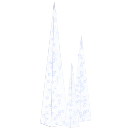 LED-Leuchtkegel-Set Acryl Deko Blau 60/90/120cm