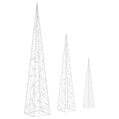 LED-Leuchtkegel-Set Acryl Deko Blau 60/90/120cm