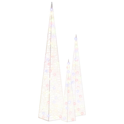 LED-Leuchtkegel-Set Acryl Deko Mehrfarbig 60/90/120cm