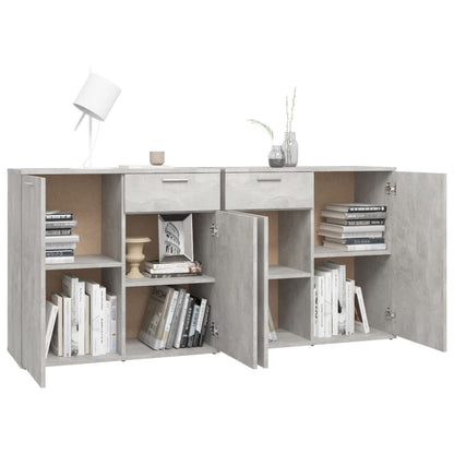 Sideboard Betongrau 160x36x75 cm Holzwerkstoff