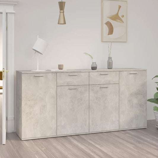 Sideboard Betongrau 160x36x75 cm Holzwerkstoff