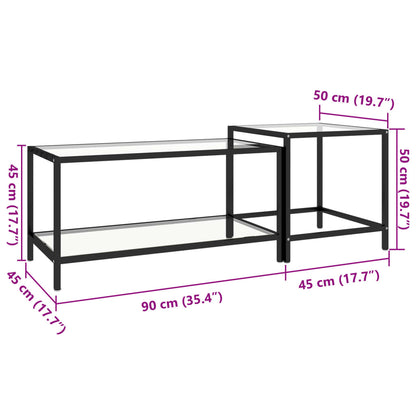 Beistelltische 2 Stk. Hartglas Transparent