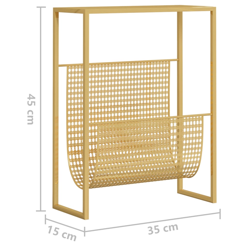 Zeitschriftenständer Golden 35x15x45 cm Stahl