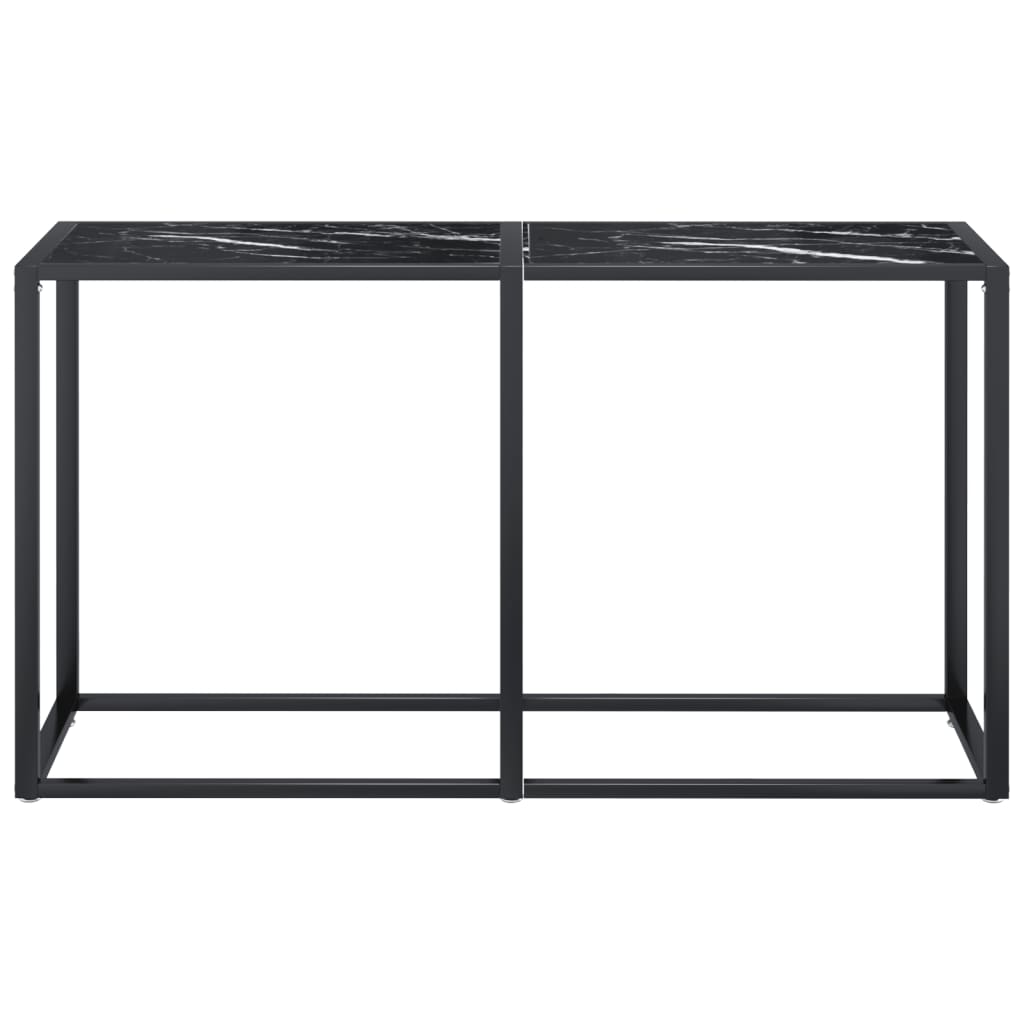 Konsolentisch Schwarz Marmor-Optik 140x35x75,5 cm Hartglas