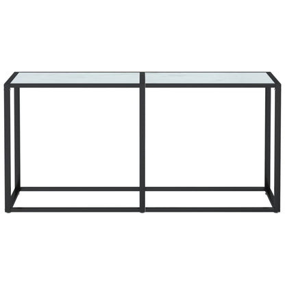 Konsolentisch Weiß Marmor-Optik 160x35x75,5 cm Hartglas