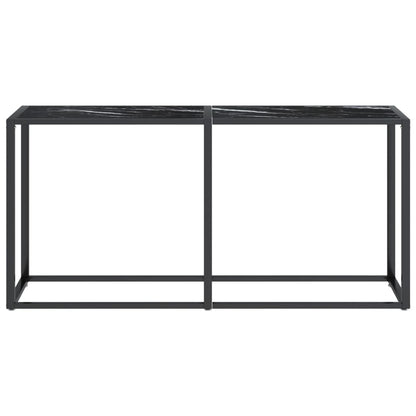 Konsolentisch Schwarz Marmor-Optik 160x35x75,5 cm Hartglas