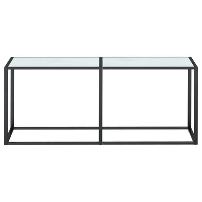 Konsolentisch Weiß Marmor-Optik 180x35x75,5 cm Hartglas