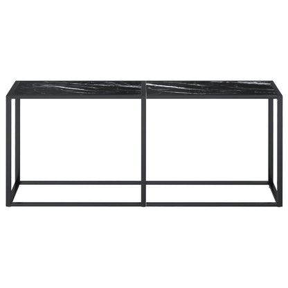 Konsolentisch Schwarz Marmor-Optik 180x35x75,5 cm Hartglas