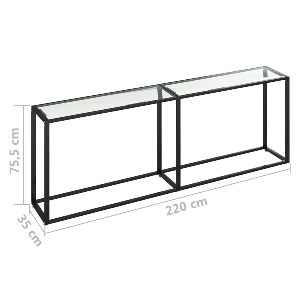 Konsolentisch Transparent 220x35x75,5 cm Hartglas