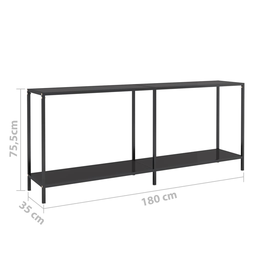 Konsolentisch Schwarz 180x35x75,5 cm Hartglas