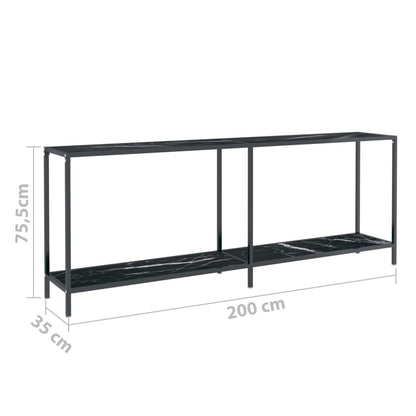 Konsolentisch Schwarz 200x35x75,5 cm Hartglas