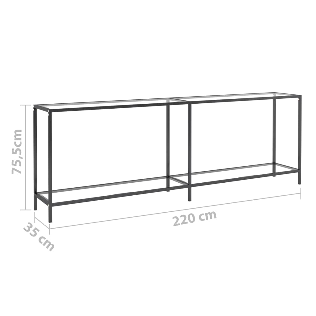 Konsolentisch Transparent 220x35x75,5 cm Hartglas