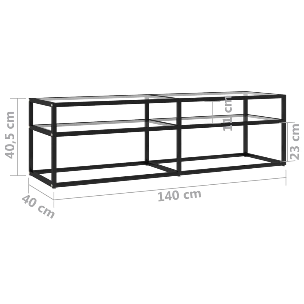 TV-Schrank Transparent 140x40x40,5 cm Hartglas