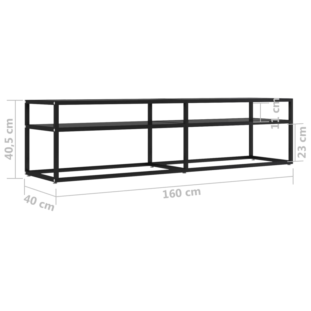 TV-Schrank Schwarz 160x40x40,5 cm Hartglas