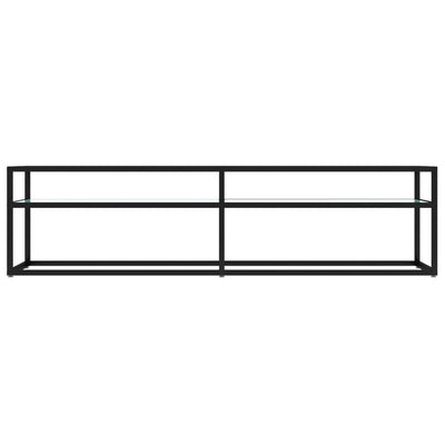 TV-Schrank Weiß Marmor-Optik 160x40x40,5 cm Hartglas