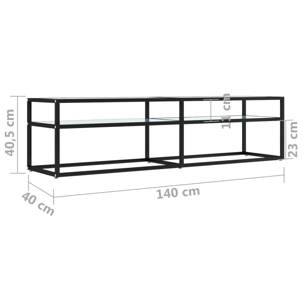 TV-Schrank Weiß Marmor-Optik 160x40x40,5 cm Hartglas