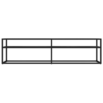 TV-Schrank Schwarz Marmor-Optik 160x40x40,5 cm Hartglas