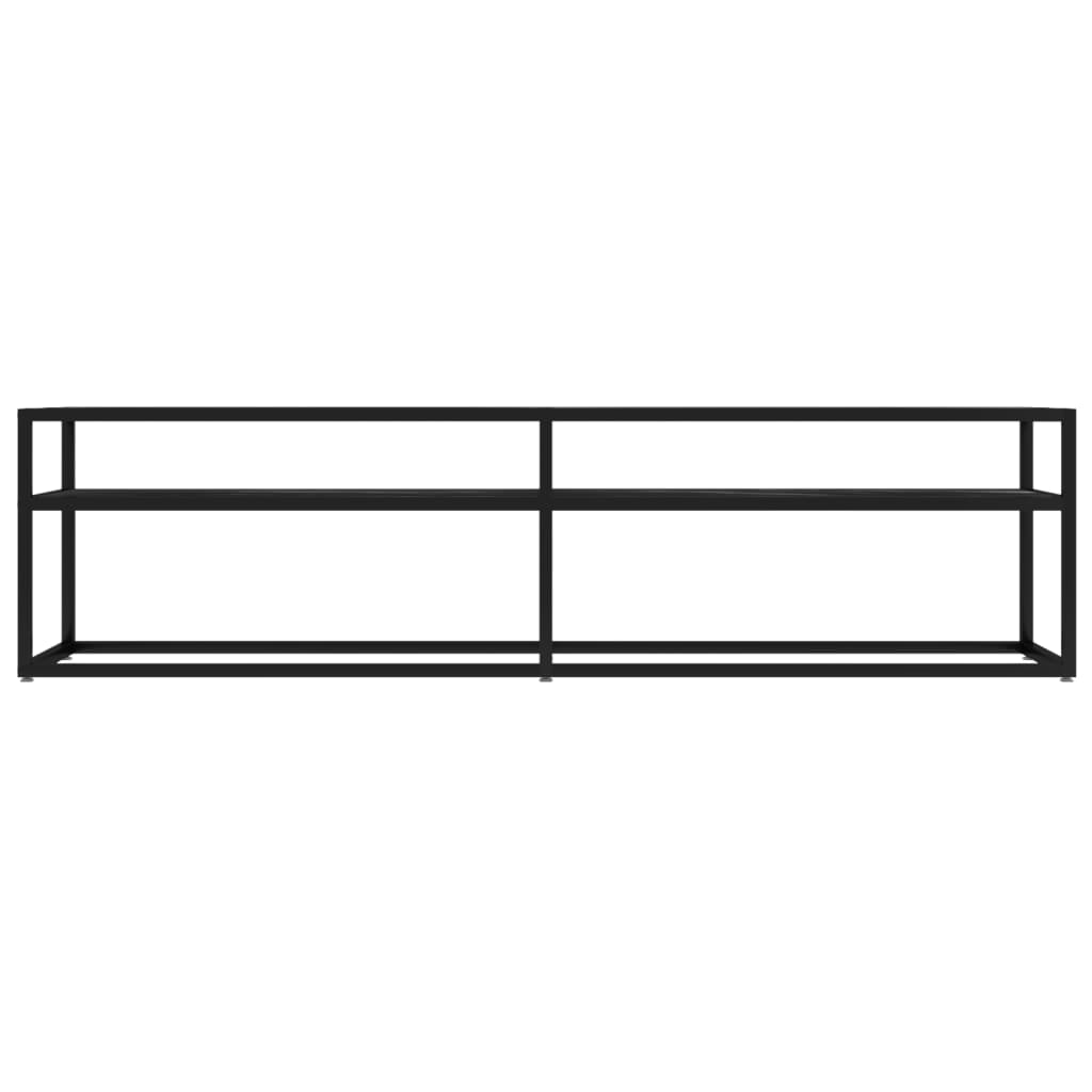 TV-Schrank Schwarz Marmor-Optik 160x40x40,5 cm Hartglas