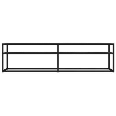 TV-Schrank Schwarz Marmor-Optik 160x40x40,5 cm Hartglas