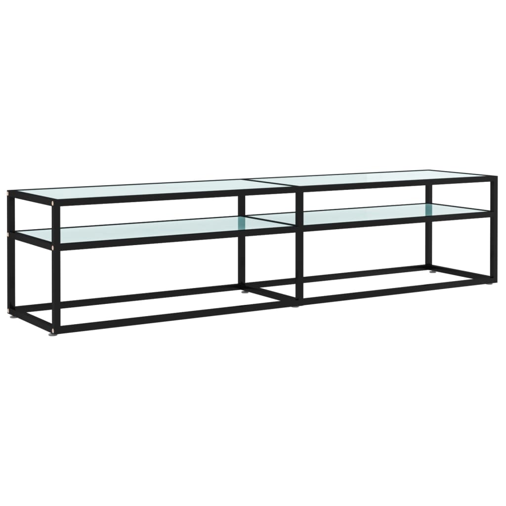 TV-Schrank Weiß Marmor-Optik 180x40x40,5 cm Hartglas