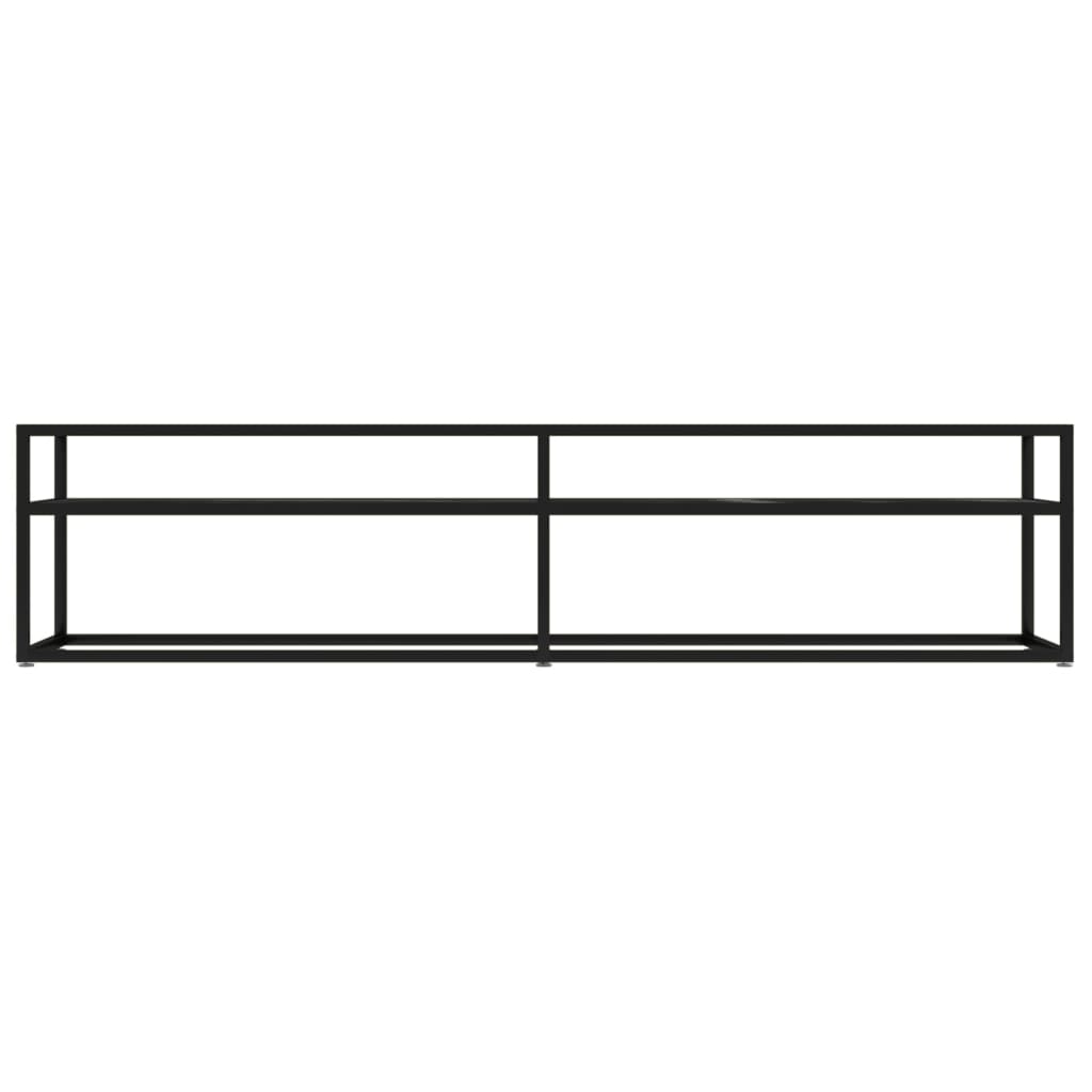 TV-Schrank Schwarz Marmor-Optik 180x40x40,5 cm Hartglas