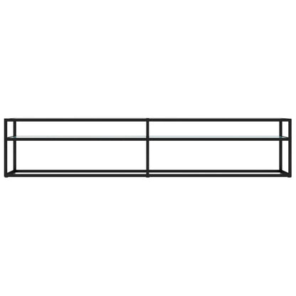 TV-Schrank Weiß Marmor-Optik 200x40x40,5 cm Hartglas