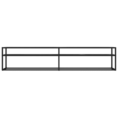 TV-Schrank Schwarz Marmor-Optik 200x40x40,5 cm Hartglas