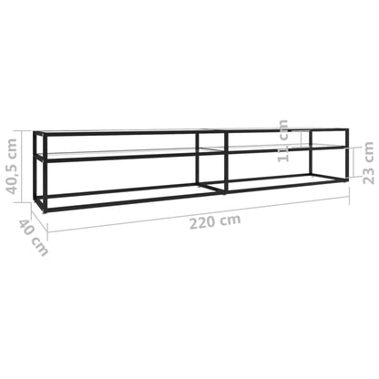 TV-Schrank Transparent 220x40x40,5 cm Hartglas