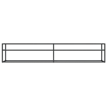 TV-Schrank Weiß Marmor-Optik 220x40x40,5 cm Hartglas