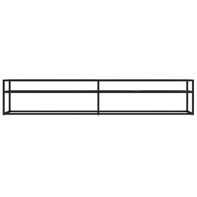 TV-Schrank Schwarz Marmor-Optik 220x40x40,5 cm Hartglas