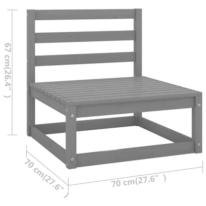 5-tlg. Garten-Lounge-Set Grau Massivholz Kiefer