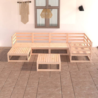 7-tlg. Garten-Lounge-Set Massivholz Kiefer