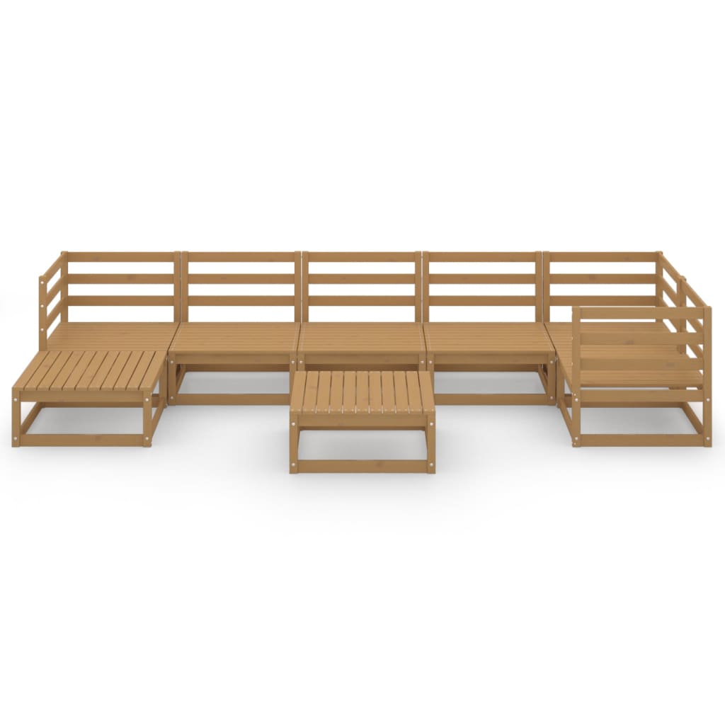 8-tlg. Garten-Lounge-Set Honigbraun Massivholz Kiefer