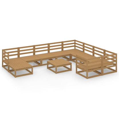 11-tlg. Garten-Lounge-Set Massivholz Kiefer