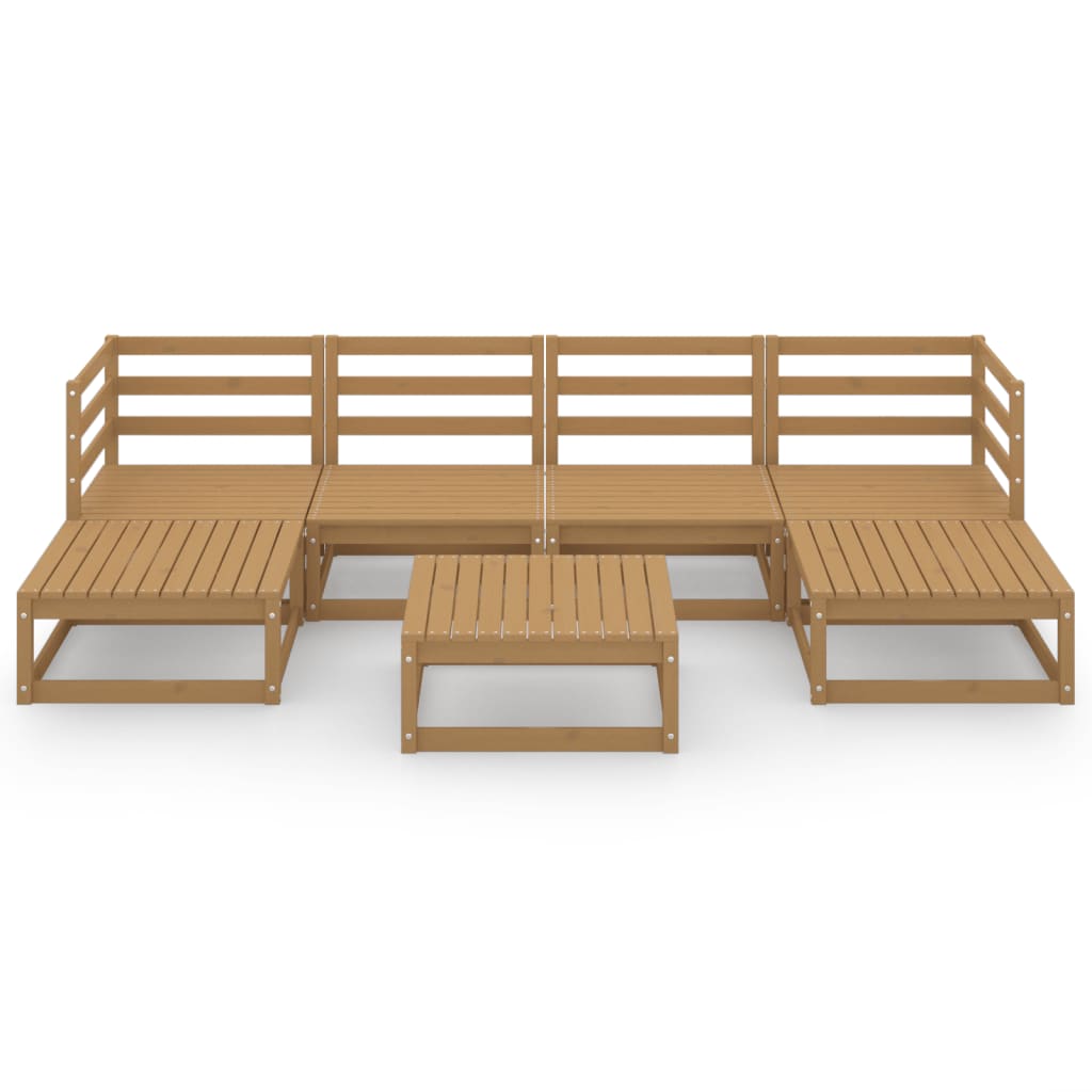 7-tlg. Garten-Lounge-Set Massivholz Kiefer