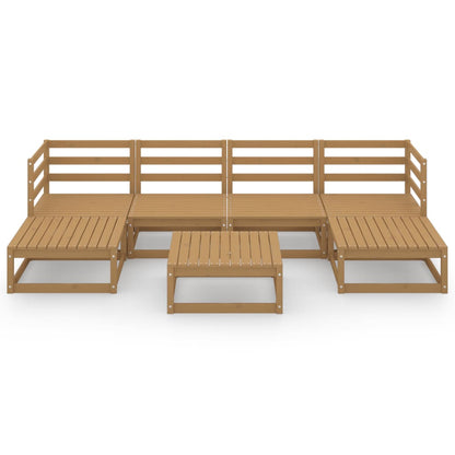 7-tlg. Garten-Lounge-Set Massivholz Kiefer