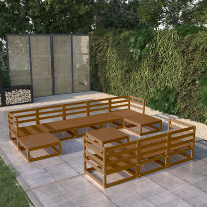 11-tlg. Garten-Lounge-Set Massivholz Kiefer